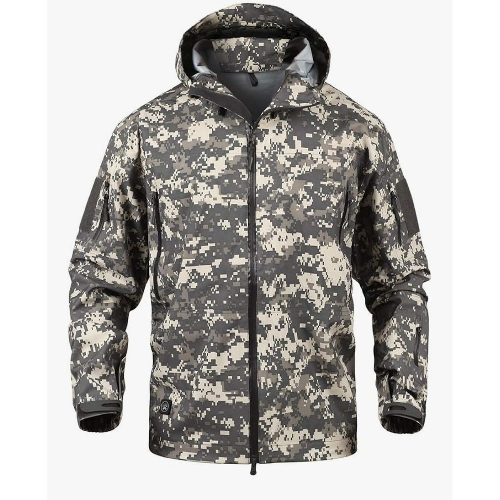 Men Waterproof Tactical Soft Shell hood Jacket Coat Military Jacket Windbreaker